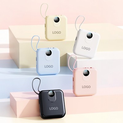 MINI PD Power Bank 10,000mAh w/ Built-in Cables